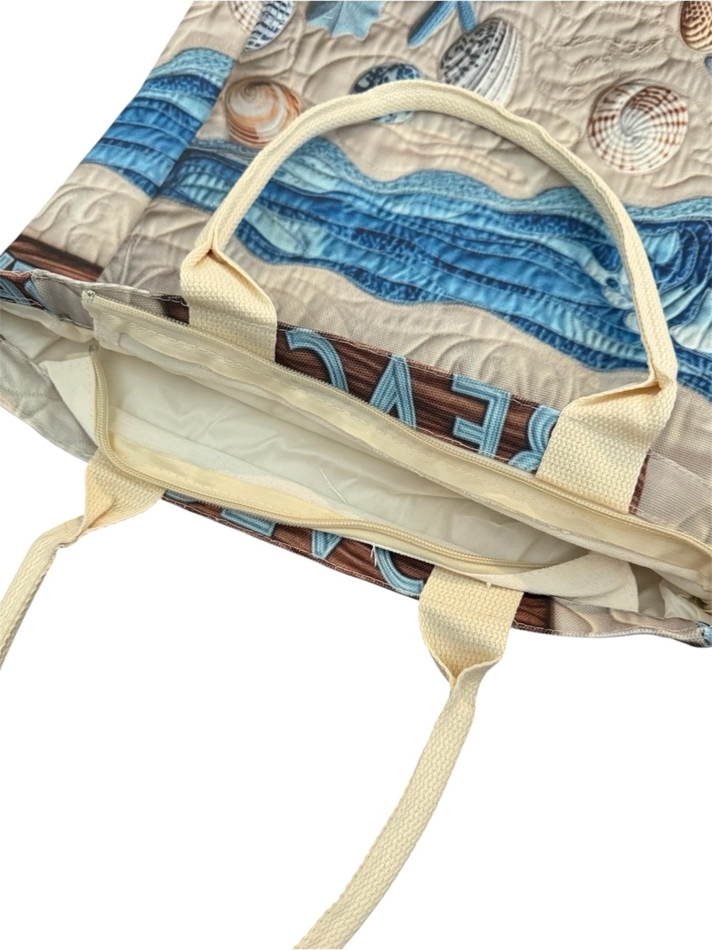 Beach Tote Bag with Seashell Design - Picture 6 of 6